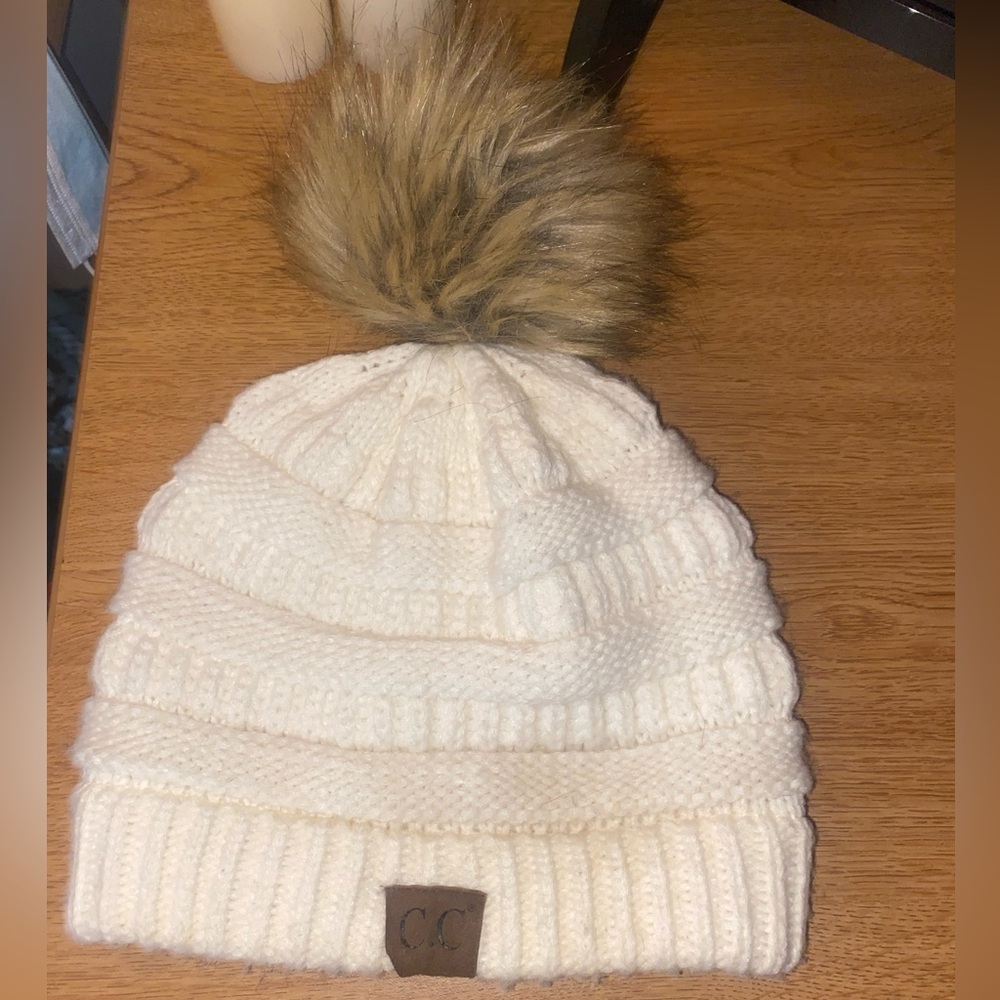 Warm winter C.C hat. Color is white